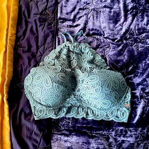 Lace halter bra
